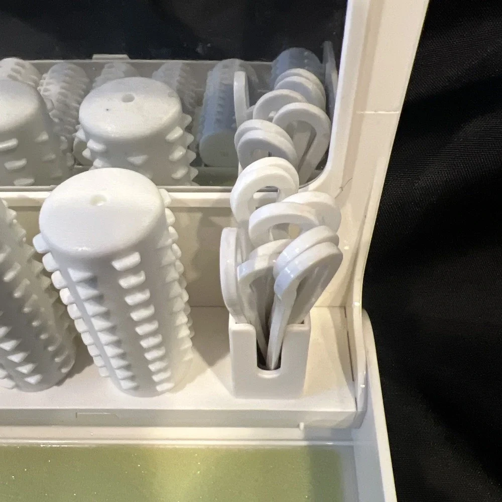 Vintage Sunbeam Travel N 12 Hot Rollers Curlers Clips Mirror Pageant